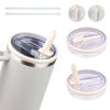 2 PCS 30oz Tumbler Lids with Flip Straw - Reusable, Spill-Proof, Leak-Proof Replacement Lid for stainless steel Tumblers"(white cream)