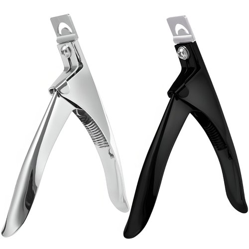 2-Pack Professional Acrylic Nail Clippers Durable Stainless Steel, Titanium-Coated for Manicure & Pedicure, Versatile for All Nail Types, Ideal Gift for Nail Art Enthusiasts (Black & Silver)