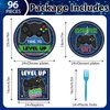 96 PCS Video Game Party Supplies Tableware Set Gaming Birthday Party Decorations Game On Party Plates Napkins Forks for Kids Adults Serves 24 Guests