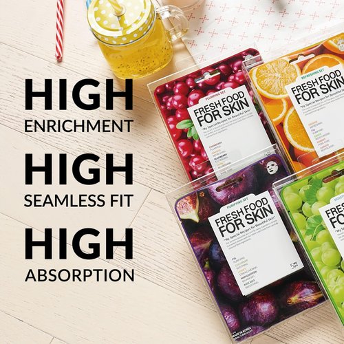 FARMSKIN Organic Face Mask, 12 pcs - Hydrating, Moisturizing, Brightening, Soothing, Cruelty-Free