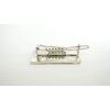Small silver tone metal plant leaf barrette hair clip clamp fine hair