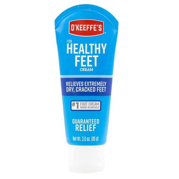 O'Keeffe's for Healthy Feet Foot Cream, Guaranteed Relief for Extremely Dry, Cracked Feet, Clinically Proven to Instantly Boost Moisture Levels, 3.0 Ounce Tube, (Pack of 1)