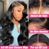 Unvizossa Glueless Wigs Human Hair Pre Plucked Pre Cut 5x5 HD Lace Closure Wigs Human Hair 26 Inch Wear and Go Body Wave Lace Front Wigs Human Hair for Black Women 180 Density Natural Black