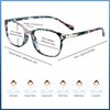 VisionGlobal Blue Light Blocking Glasses for Women, Anti Eyestrain, Computer Reading, TV Glasses, Stylish Square Frame, Anti Glare(+2.00 Magnification)