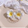 12PCS Women's Grils Hawaiian Plumeria Flower Hair Clips Wedding Bridal Decoration Hairpin Barrette Hair Accessories For Party Beach Holiday (yellow) 6CM