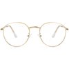 Kursan Blue Light Blocking Glasses for Women Men Retro Round Clear Lens Eyeglasses (Gold)