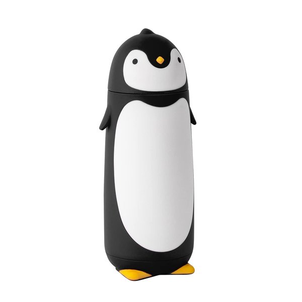 TOMLFF Penguin Stainless Steel Vacuum Thermos Travel Mug Tea Water Bottle Coffee Flask (Black)