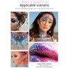 HWSHQY OO Light Purple Body Glitter,Mermaid Face Glitter Gel,Sparkly Glitter Makeup Chunky Glitter for Face Body Hair Eyes Lip,Halloween Sequins Face Body Glitter for Women and Kids,50ML