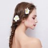 12Pcs White Hawaiian Plumeria Flower Hair Clip Foam Flower Hawaii Hair Clips Hair Pins Artificial Plumeria Hair Clips Hair Accessory Decorations for Beach Bridal Wedding Party Vacation(2.4 Inch)