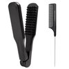 ZIBARBER Hair Brush Set, 3 Pieces Barber Brush and Comb for Men Women, Straightening Brush with Wood Plate, Nylon Bristles, for Thick Coarse Hair, Beauty Salons Home Use