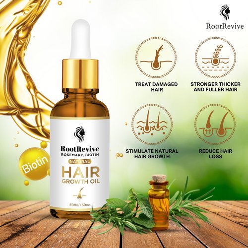 Rosemary and Biotin Hair Oil for Hair Growth 2 Pack Suitable for All Hair Types • Strengthening Serum for Thinning Dry Damaged Hair Ingrown Regrowth • Loss Treatment for Women Men (Pair)