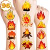106 PCS Fire Campfire Temporary Tattoos Birthday Party Decorations Supplies Favors Fake Flame Firefighter Bonfire 3D Camping Foil Fire Fireman Decor Stickers Boys Girls Gift School Prizes Rewards