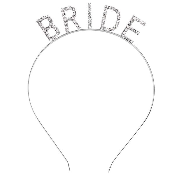 KICOSY Bride Tiara Bride Headband Bridal Headband for Bachelorette Party Bride Crown Bridal Tiara Bridal Shower Headband Wedding Gift for Women and Girls Bride Headpiece Hair Accessories (Rhinstone &Silver)