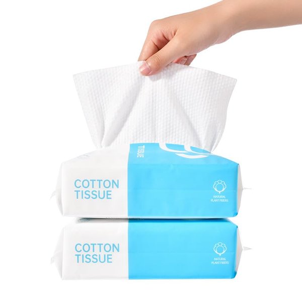 Disposable Face Towel, Face Clean Towels for Washing, 100 Count Soft Cotton Facial Cloths Towelettes for Washing and Drying, Lint- free Facial Tissue for Cleansing
