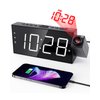 Projection Alarm Clock on Ceiling,Digital Clock for Bedroom with Battery Backup,7”Large Display,USB Charger,Dimmer,180° Rotatable Projector,12/24H,Snooze,DST,Loud Alarm Clock for Kids,Adults,Elders