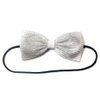 White Glitter Tulle Hair Bow-sparkly, Silver-for Girls, for Teens, for Women (Headband)