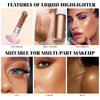 BEFIVECOK Liquid Highlighter Makeup, Natural Silky Shimmer Finish Liquid Face Highlighter, Highly Pigmented, Long Lasting, Lightweight, Blendable, Soft Cream Highlighter For Face, 0.25fl.oz (#02 Champagne Shimmer)