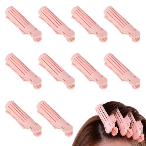 Volumizing Hair Clips, 10Pcs Hair Root Clips for Volume, Natural Fluffy Hair Volumzing Roll Clips Curlers Instant Hair Styling DIY Tools Appliances（Pink)