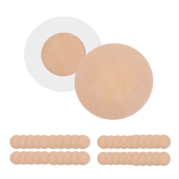 JamiPtoc 40 Pieces Nipple Covers Breast, Self-Adhesive Thin Invisible Comfortable Disposable Nipple Breast Pads Stickers, Beige Round