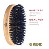 Kent MG2 Men's Oval Beechwood Hair Brush with Black Boar Bristles for Grooming, 360 Wave, Beard Straightening & Facial Care