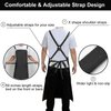 Sheomern Waterproof Rubber Apron, 43" Anti-Tear Heavy Duty Vinyl Apron Adjustable Thicker Cross Back Dishwasher Apron for Restaurant Dishwashing, Butcher, Lab Work, Dog Grooming Black