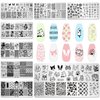 LoveOurHome Stamper Nail Stamping Kit 8pc Geometric Lace Animal Flower Nail Art Stamp Plates Template Stencil with Silicone Stampers Scrapers for Acrylic Manicure Design