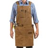 Woodworking Shop Aprons for Men and Women | 16 oz Durable Waxed Canvas Work Apron with Pockets | Cross-Back Straps | Adjustable Tool Apron Up To XXL | Gift for Woodworker - Bring a Smile to Their Face