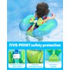 LAYCOL Baby Swimming Float Inflatable Baby Pool Float Ring Newest with Sun Protection Canopy,add Tail no flip Over for Age of 3-36 Months