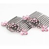 Janefashions 2Pcs Peony Pink Austrian Rhinestone Cystal Hair Combs Barrette Clip Pair B136p