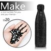 1440pcs SS20 Black Nail Flatback Rhinestones Bulk Nail Art Round Flatback Glass Gems Beads Stones Diamonds Glitter for Nails Decoration Jewels Accessories Crafts Eye Makeup Clothes Shoes (4.7mm SS20)