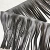 2 Yards PU Leather Fringe Trim 6 Inch Sewing Tassel Trim for DIY Craft Clothing Handbag Sewing Craft Embellishment Decoration Black