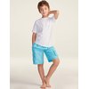 TSLA UPF 50+ Youth Kids Rash Guard Short Sleeve, UV/SPF Surf Swim Shirt, Aqua Water Swimsuit Top, Vacation White, 10
