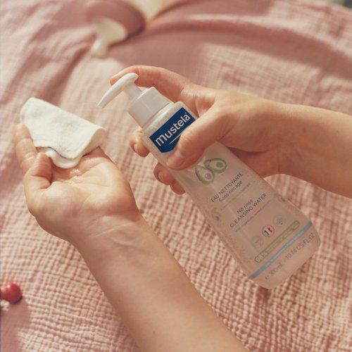 Mustela Baby Cleansing Water - No-Rinse Micellar Water - with Natural Avocado & Aloe Vera - for Baby's Face, Body & Diaper â€“ 10.14 fl. oz. (Pack of 1)