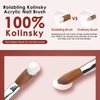 Rolabling Kolinsky Sable Acrylic Brushes Nail Art Brush Red Wooden Pen Nail Brush for Nail Art Manicure Tool for Acrylic Powder Application Nail Extension 3D Nail Carving (8#)