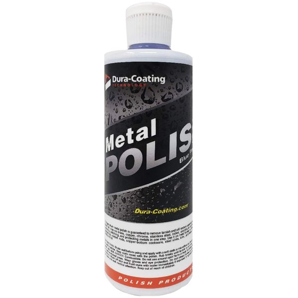 Dura-Coating Blue Premium Metal Polish - Perfect Brightener and Scratch Remover for Aluminum Wheels, Diamond Plate, Stainless Steel, Copper, Brass, & Nickel - Made in USA - (16 Ounce Bottle)