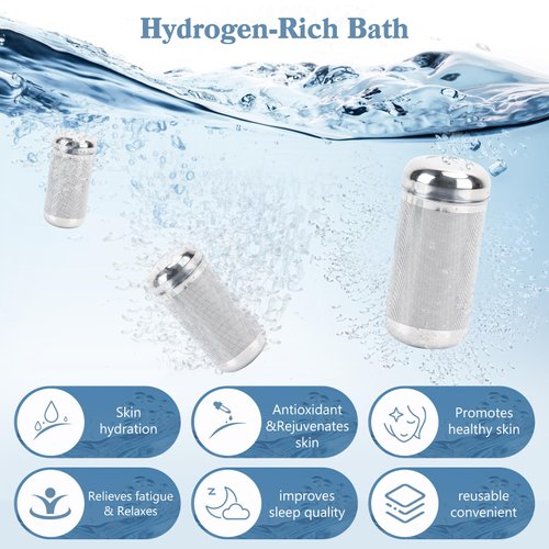 HONKID Hydrogen Bath Bombs Beads, (6.7 Ounce × 2pcs) H2 Hydrogen Water for Bathing, Spa, Hot Tub, Foot Soak Basin, Hydrogen-Rich Beads for Skin Glow, Deep Hydration, Anti-Aging, Stress Relief