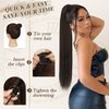 BARSDAR Long Straight Ponytail Extension - 26 Inch Drawstring Black Ponytail Hair Extensions Synthetic Fake Pony Tails Hairpieces Clip in Ponytails for Women Girls Daily - Natural Black