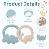 2 Packs Baby Teether Silicone Teething Toys for Babies 0-6 Months with Dinosaur Shape 6 to 12 Months Infant Newborn Essentials Must Haves for Teething Relief Chew,Ideal Baby Shower Gifts for Moms B1