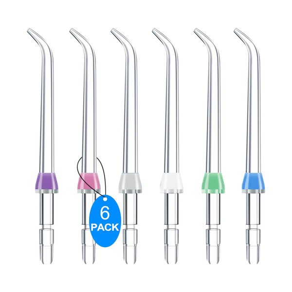 Flosser Replacement Tips for Waterpik Water Flosser, Flosser Refill Heads Replacement Heads for waterpik, Compatible with Waterpik Oral Irrigator & Dental Flosser(6 Classic Jet Tips)