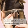 HOTBANANA Tape in Hair Extensions, 18 Inch Tape in Hair Extensions Human Hair 20pcs 50g Walnut Brown to Ash Brown and Bleach Blonde Balayage Tape Hair Extensions Straight Human Hair Tape in Extensions