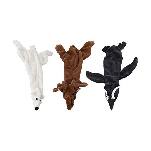 (2 Pack) Ethical Mini Skinneeez Arctic Assorted Animals 15-Inch Stuffingless Dog Toy (2 Assorted Toys)