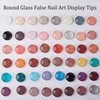 100 Pcs Round Glass False Nail Art Display Tips Transparent False Nail Tips for Nail Color Display with 100 Pcs Round Nail Crystal Double-Sided Adhesive