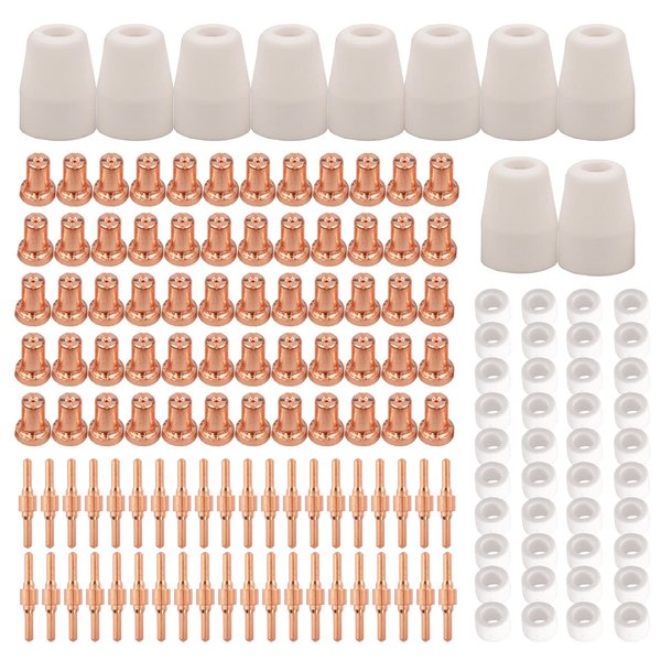 KERUE 150pcs PT-31 Extended Air Plasma Cutting Nozzle Electrode Consumables Fit CUT-40 CUT-50D CT-312