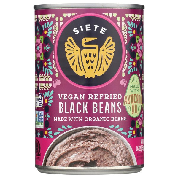Siete Family Foods Refried Black Beans, 16 OZ