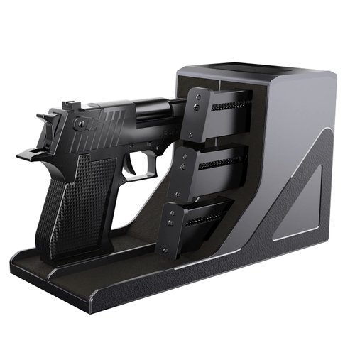 Nswern Pistol Rack Universal Protective Handgun Storage,Handgun Rack for Gun Safe Gun Cabinet Storage, Gun Magazine Holder, 1 Gun Holder 3 Mag Slots Fit Most Pistols (single pistol rack)