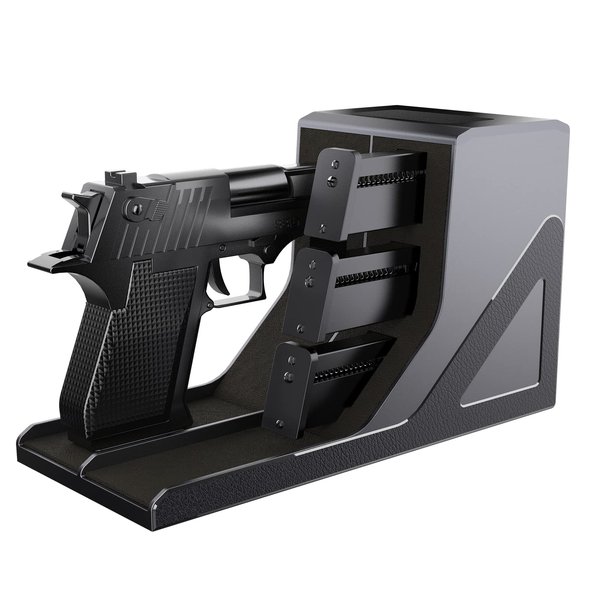 Nswern Pistol Rack Universal Protective Handgun Storage,Handgun Rack for Gun Safe Gun Cabinet Storage, Gun Magazine Holder, 1 Gun Holder 3 Mag Slots Fit Most Pistols (single pistol rack)
