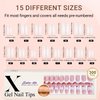 KQueenest Soft Gel French Nail Tips, 300 Pcs White French Tip Press on Nails Medium Short Square, Natural Nails Press ons, French Gel Nail Tip Kit, Pre-Applied Gel x Nails for Glue Nail Art,Pink