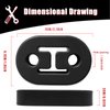 Rubber Insulator Bushing Exhaust Hanger Rubber Insulator Bushing Mount 2 Holes, Universal Exhaust Insulator Muffler Hanger, Damping High Density Rubber-Black