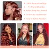 KINSTAR 13x6 Reddish Brown Lace Front Wigs Human Hair HD Lace Front Wigs Human Hair 180 Density Body Wave Frontal Wigs Human Hair with Baby Hair Colored Glueless Wigs 12Inch