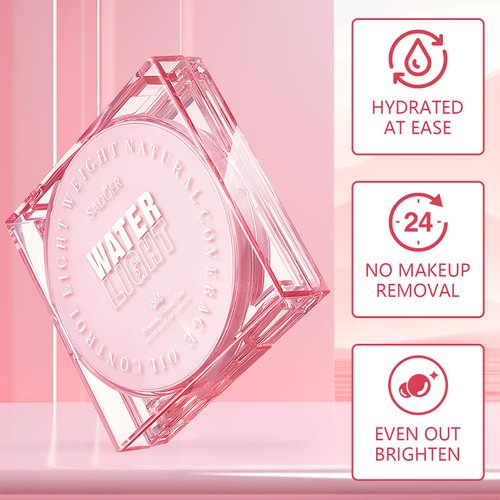 WALULAN Hydra Air Cushion Foundation, Long-Lasting Moisturizer,Glow Finish, Face Contouring Concealer, Brighten Skin Tone